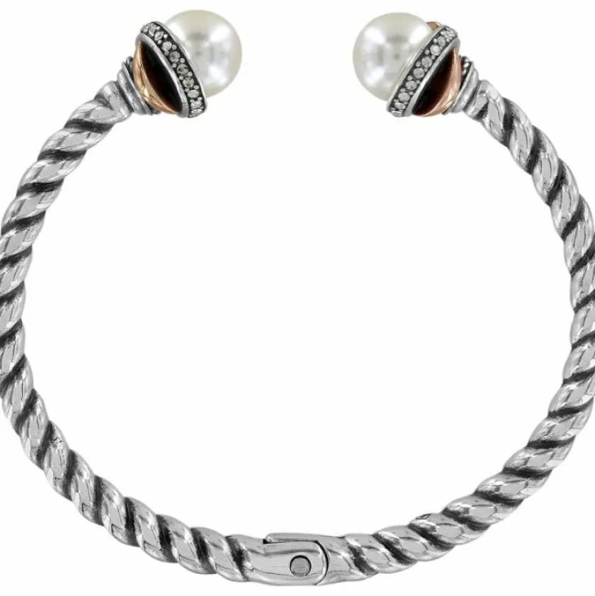 Brighton Neptune's Rings Pearl Open Hinged Bangle Cream Sale