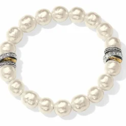 Brighton Neptune's Rings Pearl Stretch Bracelet Cream New