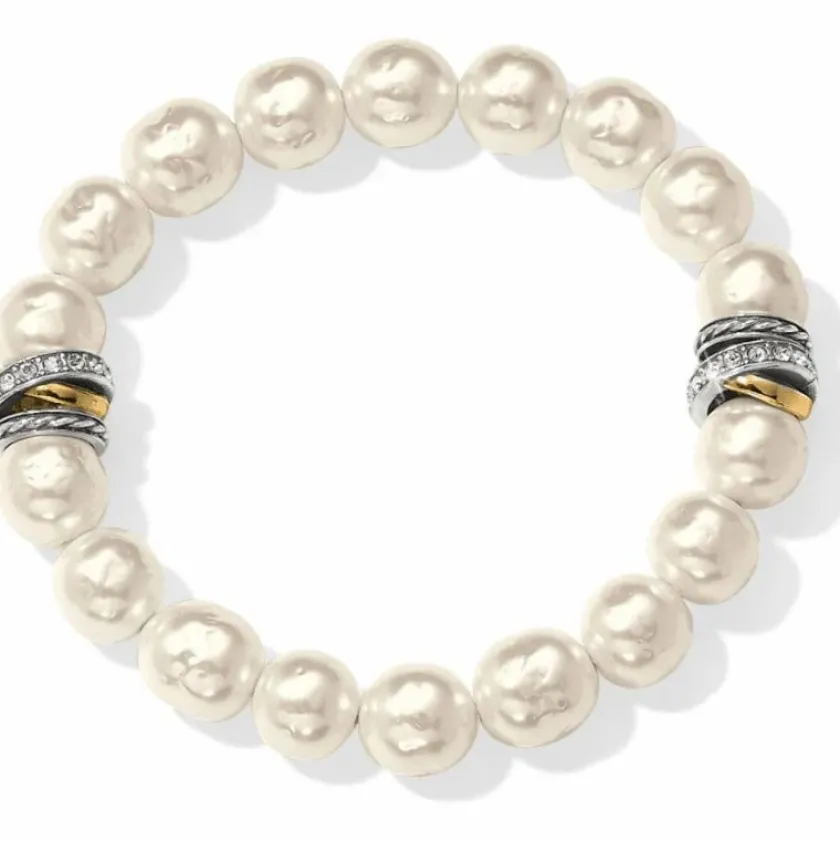 Brighton Neptune's Rings Pearl Stretch Bracelet Cream New