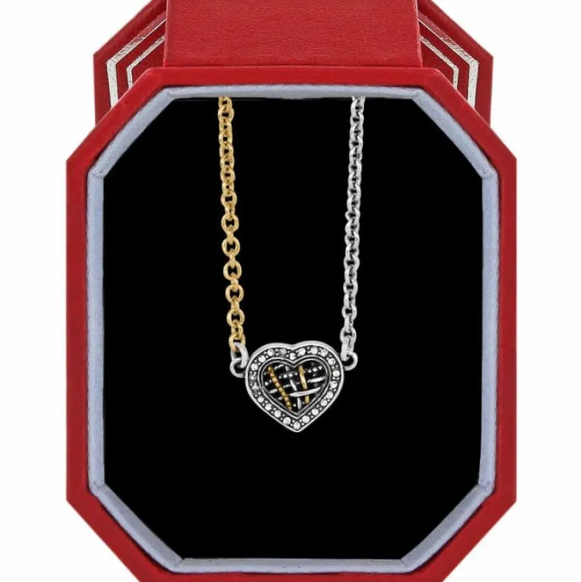 Brighton Neptune's Rings Woven Petite Heart Necklace Gift Box Hot