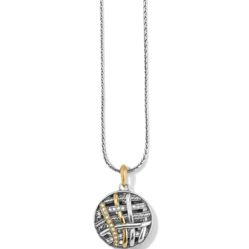 Brighton Neptune's Rings Woven Round Necklace Silver-Gold Sale