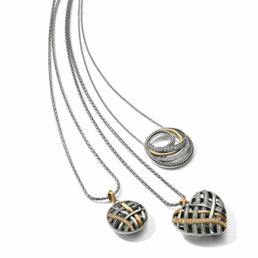 Brighton Neptune's Rings Woven Round Necklace Silver-Gold Sale