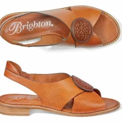 Brighton Nicole X Band Sling Sandals Cognac Discount
