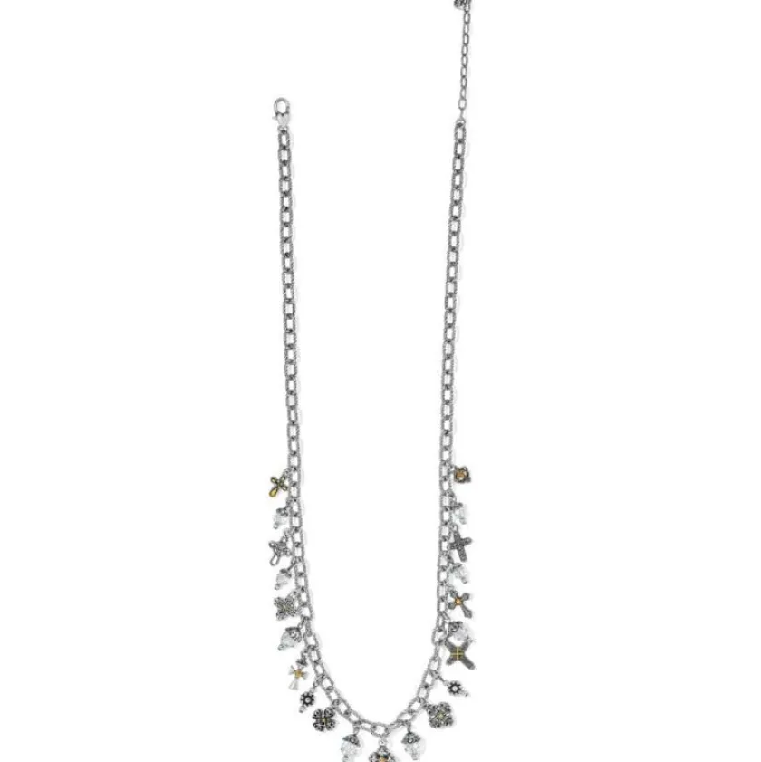 Brighton One Cross Charm Necklace Silver-Gold Hot