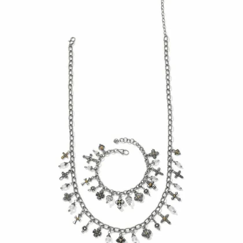 Brighton One Cross Charm Necklace Silver-Gold Hot