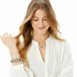 Brighton One Heart Charm Bracelet Silver-Gold New
