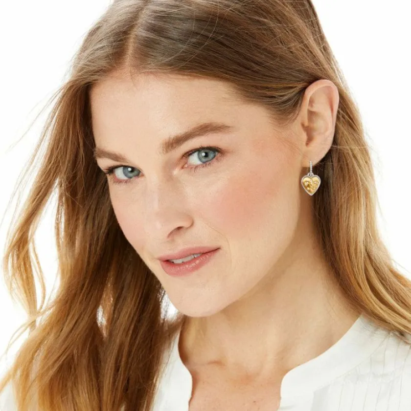 Brighton One Heart French Wire Earrings Silver-Gold Sale