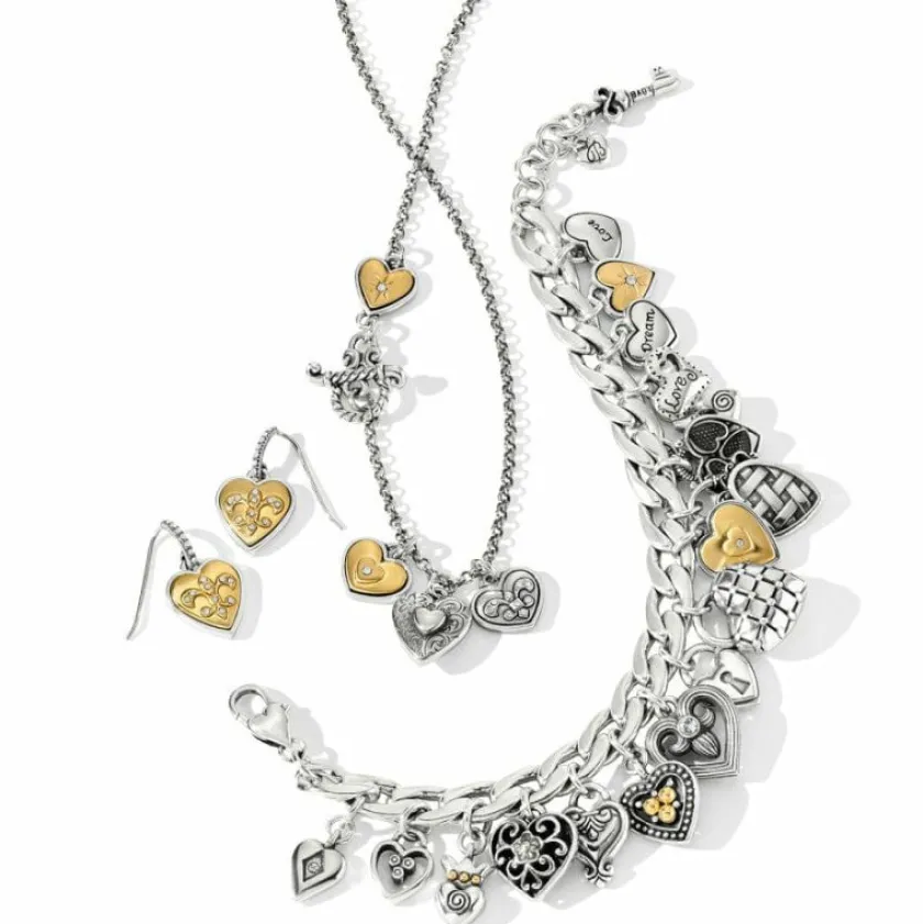 Brighton One Heart Short Necklace Silver-Gold Outlet