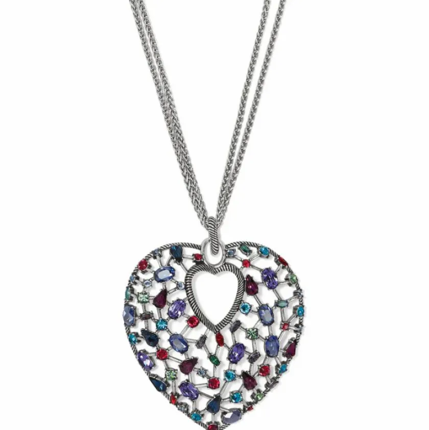 Brighton One Love Convertible Heart Necklace Silver-Jewel Discount