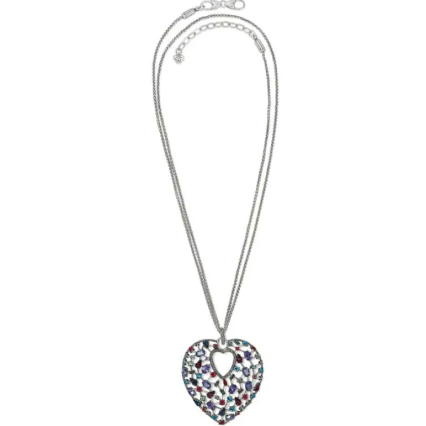 Brighton One Love Convertible Heart Necklace Silver-Jewel Discount