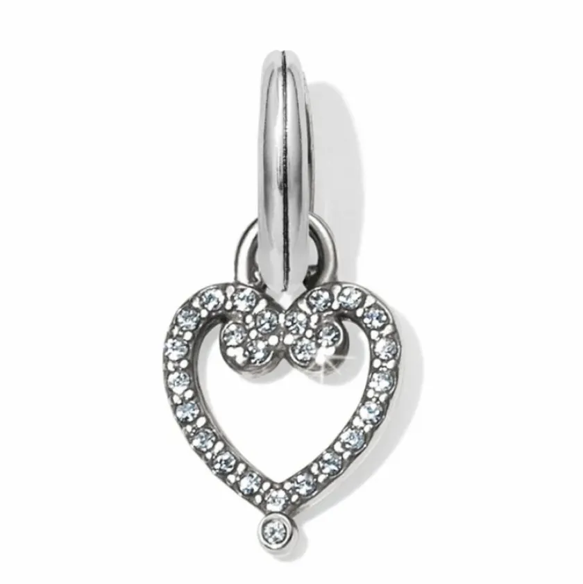 Brighton Open Heart Charm Silver Clearance
