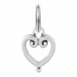 Brighton Open Heart Charm Silver Clearance