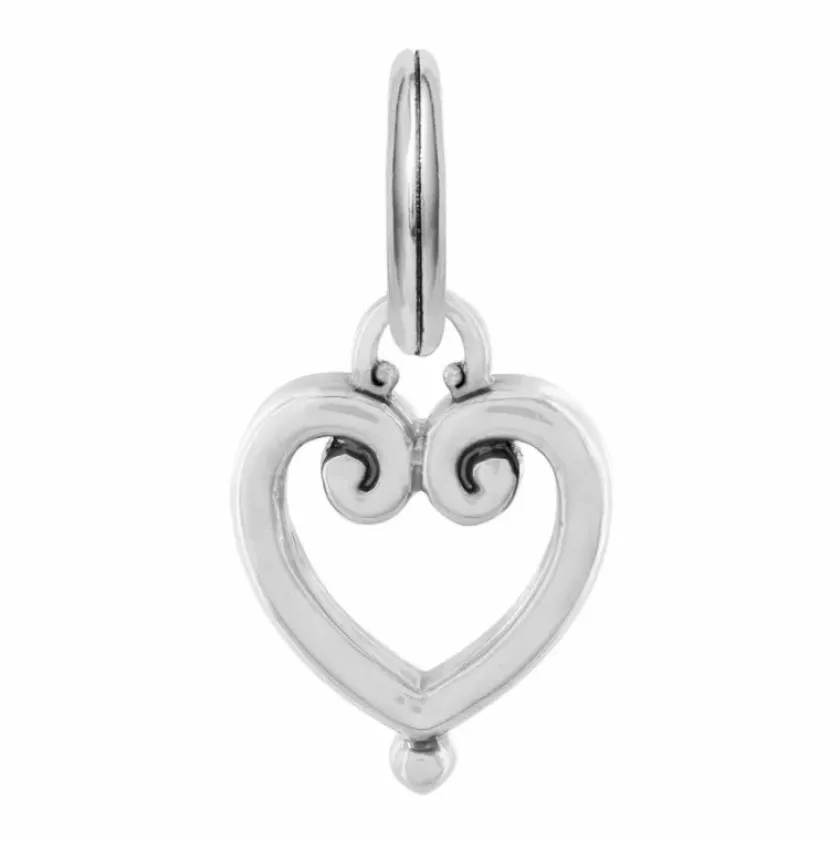 Brighton Open Heart Charm Silver Clearance