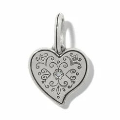 Brighton Ornate Heart Charm Silver Clearance