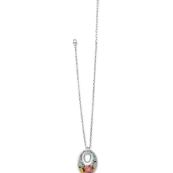 Brighton Painted Poppies Short Necklace Silver-Multi Hot