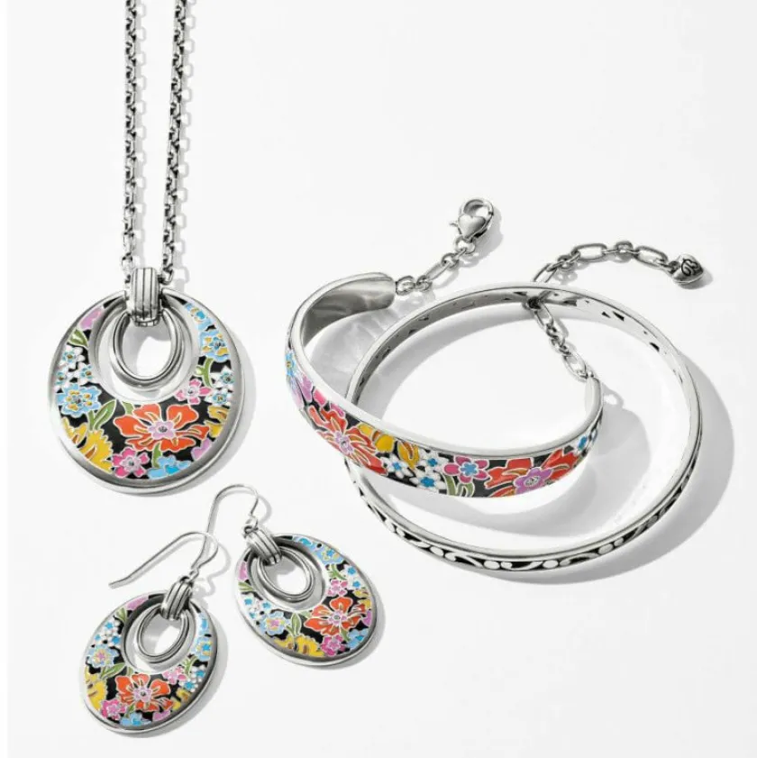 Brighton Painted Poppies Short Necklace Silver-Multi Hot