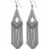 Brighton Pebble Disc Fringe French Wire Earrings Silver Clearance