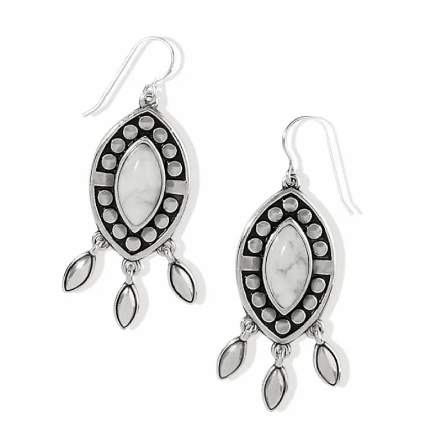 Brighton Pebble Dot Dream Howlite French Wire Earrings Silver-White Hot