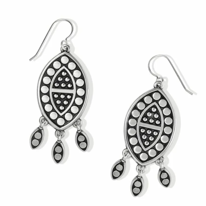 Brighton Pebble Dot Dream Howlite French Wire Earrings Silver-White Hot