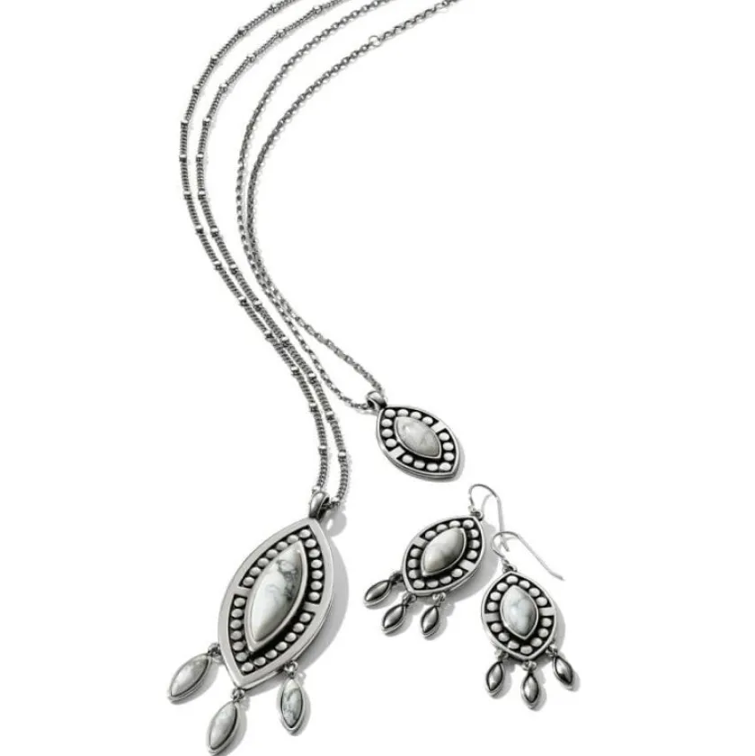 Brighton Pebble Dot Dream Howlite Convertible Necklace Silver-White Discount