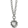 Brighton Pebble Dot Hati Howlite Heart Necklace Silver-White Online