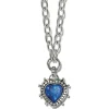 Brighton Pebble Dot Hati Lapis Heart Necklace Silver-Blue Best