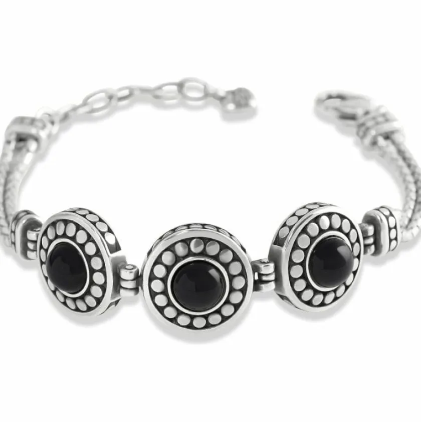 Brighton Pebble Dot Onyx Cabochon Reversible Bracelet Black-Gold Hot
