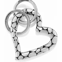 Brighton Pebble Heart Valet Key Fob Silver Discount