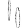 Brighton Pebble Large Oval Hoop Earrings Silver New