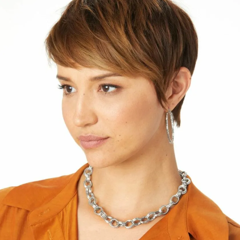 Brighton Pebble Link Necklace Silver Discount