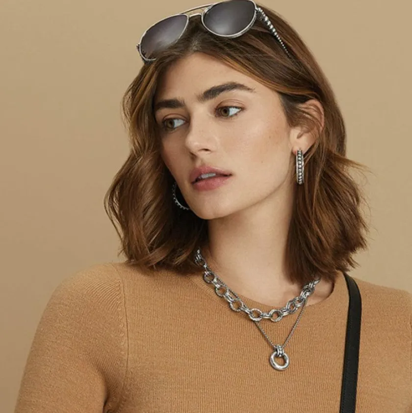 Brighton Pebble Link Necklace Silver Discount