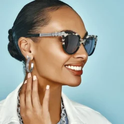 Brighton Pebble Medali Dual Tone Sunglasses Black-Tortoise Hot