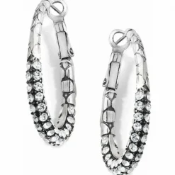 Brighton Pebble Pave Hoop Earrings Silver Sale