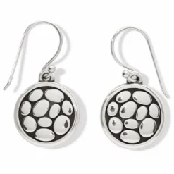 Brighton Pebble Round Reversible French Wire Earrings Silver Clearance