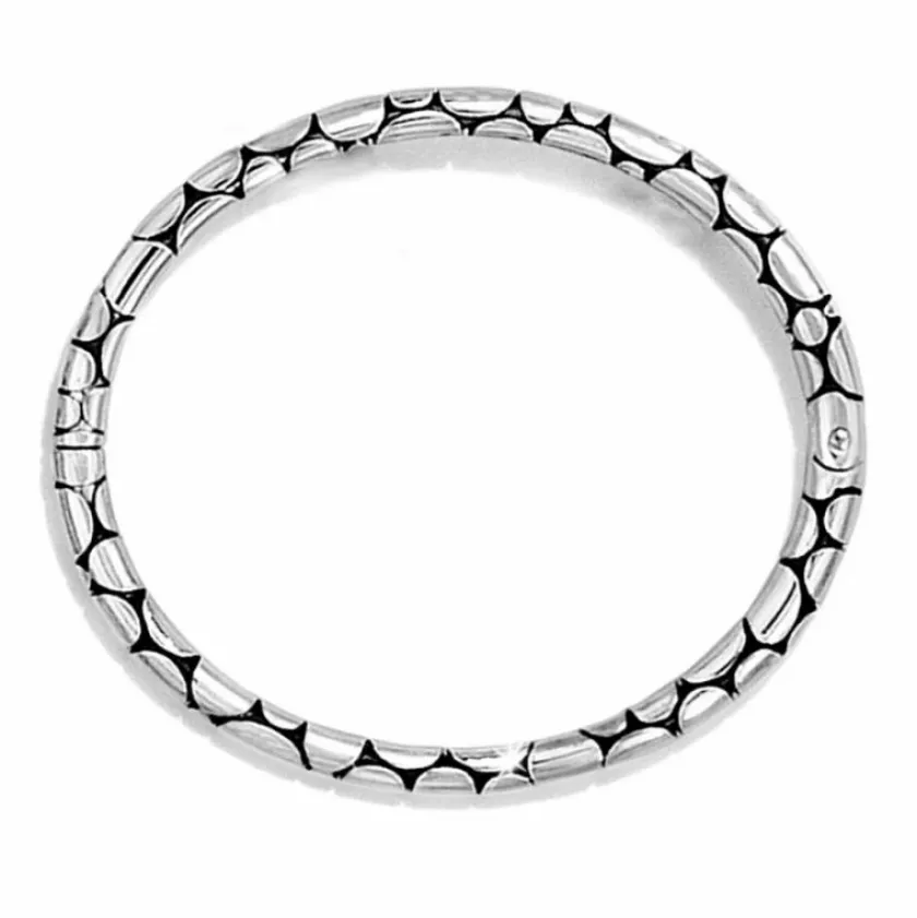 Brighton Pebble Slim Hinged Bangle Silver Discount