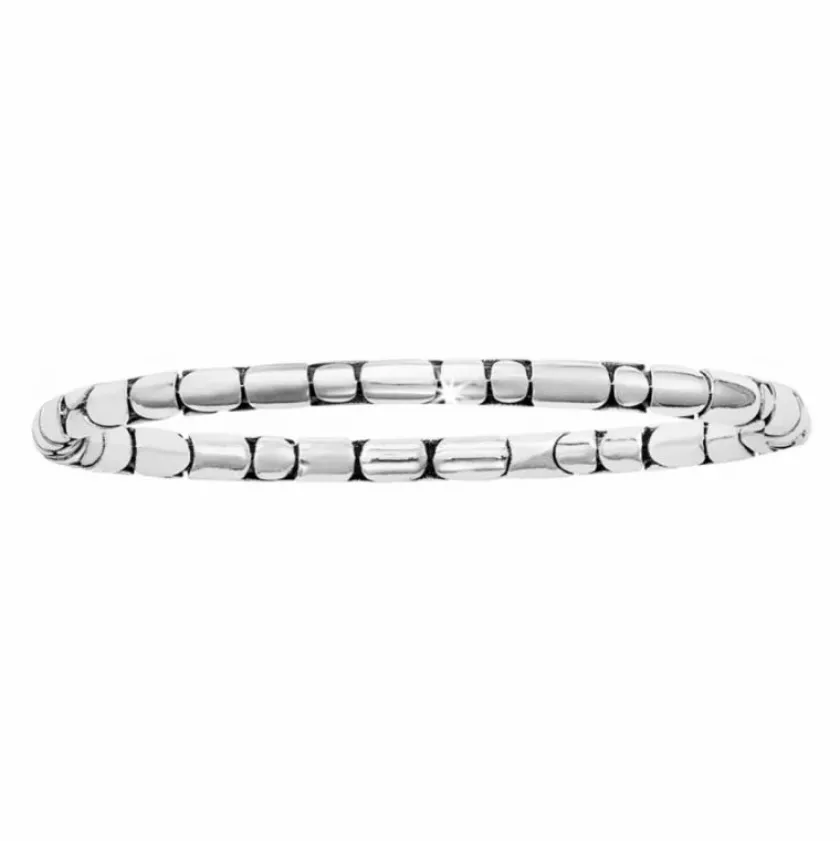 Brighton Pebble Slim Hinged Bangle Silver Discount