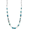 Brighton Pebble Turquoise And Pearl Necklace Silver-Turquoise Best