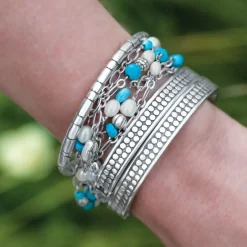 Brighton Pebble Turquoise And Pearl Convertible Y Necklace Silver-Turquoise Sale