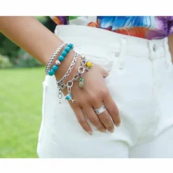 Brighton Pebble Turquoise Stretch Bracelet Silver-Turquoise Fashion