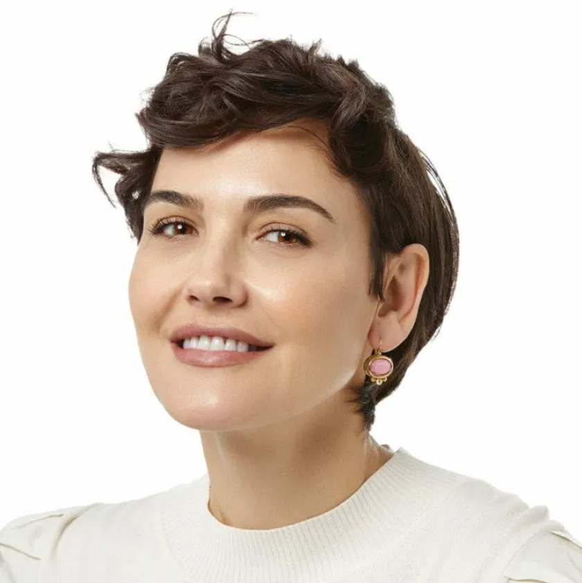 Brighton Pink Moon French Wire Earrings Gold-Pink Fashion