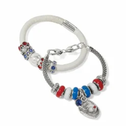 Brighton Play Ball Charm Silver-Whtie Outlet