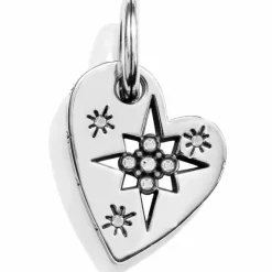 Brighton Pole Star Heart Charm Silver Clearance