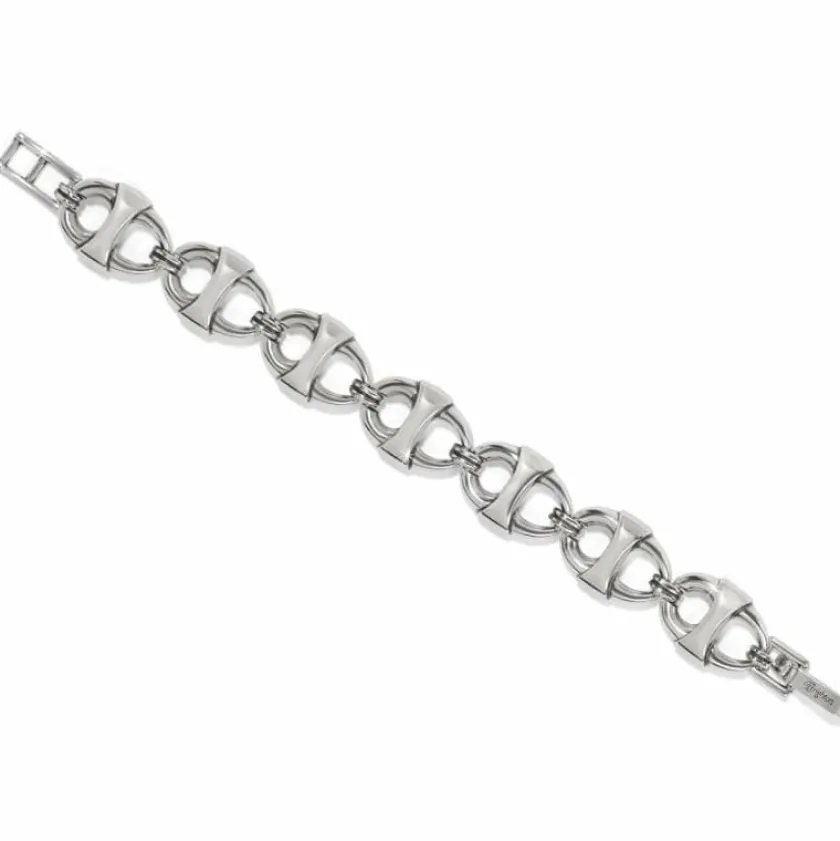 Brighton Portofino Link Reversible Large Bracelet Silver-Black Fashion