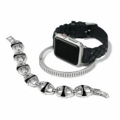 Brighton Portofino Link Reversible Large Bracelet Silver-Black Fashion
