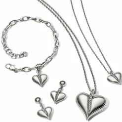 Brighton Precious Heart Post Drop Earrings Silver Outlet