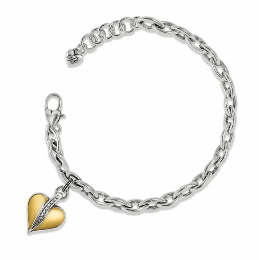 Brighton Precious Heart Two Tone Bracelet Silver-Gold New
