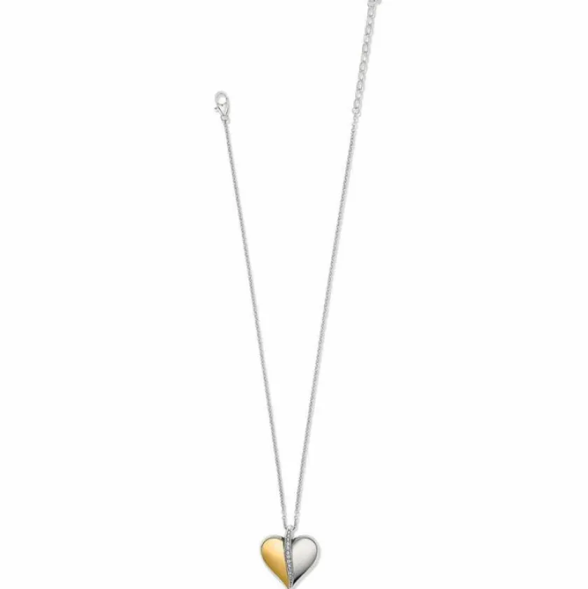 Brighton Precious Heart Two Tone Necklace Silver-Gold Discount
