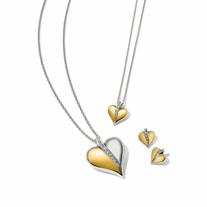 Brighton Precious Heart Two Tone Necklace Silver-Gold Discount
