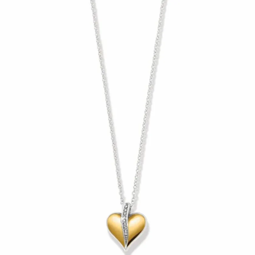 Brighton Precious Heart Two Tone Petite Necklace Silver-Gold Online