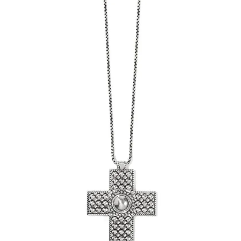 Brighton Pretty Tough Bold Cross Necklace Silver Best